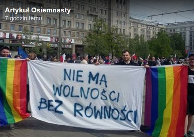  "Na #MarszWolności osoby nieheteroseksualne nie były mile widziane..."