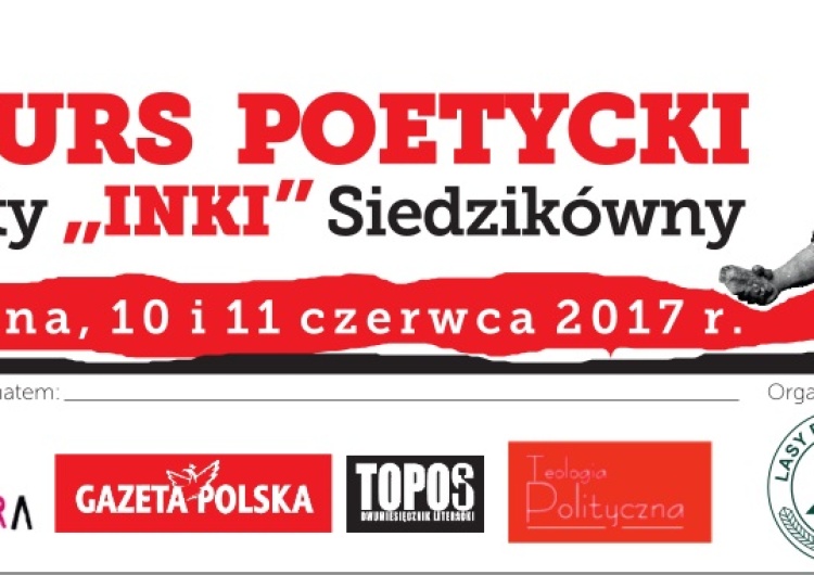  Zapraszamy do Ogólnopolskiego Konkursu Poetyckiego im. Danuty „Inki” Siedzikówny