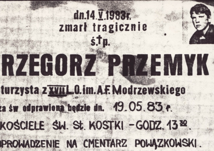  Dziś 36. rocznica śmierci Grzegorza Przemyka z rąk milicji