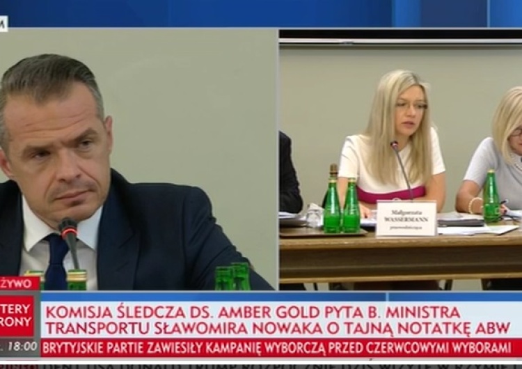 zrzut ekranu Nowak przed komisją śledczą ds. Amber Gold: Trzeba sprawdzić też inne parabanki. Pomogę