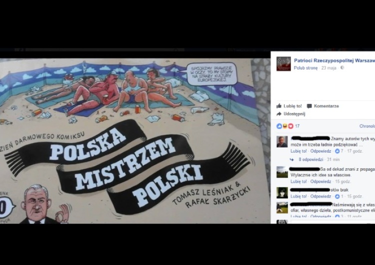 zrzut ekranu Władze Warszawy płacą pieniędzmi podatnika za komiksy, w których kpi się z polskiej wiary i patriotyzmu