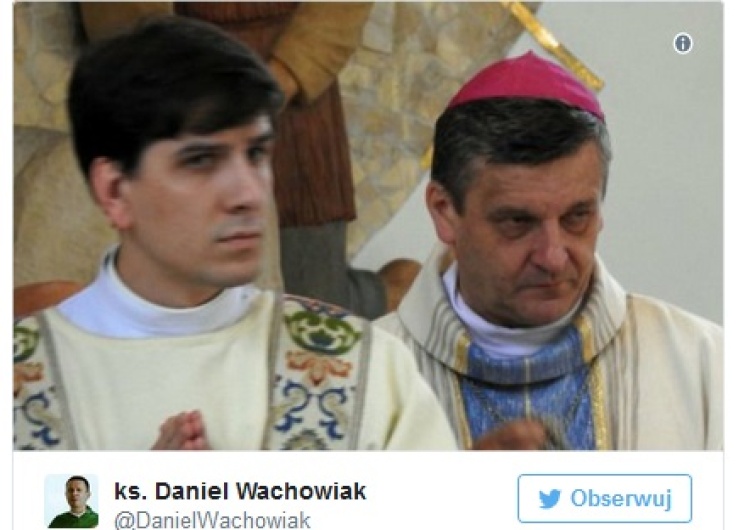 zrzut ekranu Ks. Wachowiak: "Nie wiem czy to się już gdzieś zdarzyło, że syn urzędującego premiera zostaje kapłanem?"