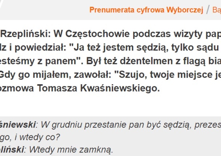  Rzepliński: "Kiedy przestanę być prezesem TK to mnie zamkną". Studium paranoi