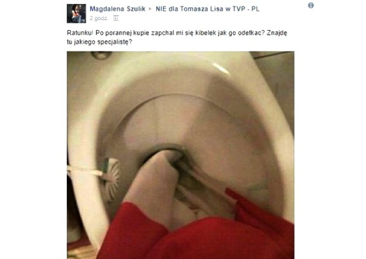 zrzut ekranu Flaga Polski w ... toalecie. Dominik Tarczyński składa zawiadomienie do prokuratury