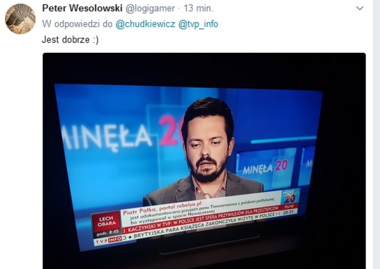 zrzut ekranu Maciej Chudkiewicz z "TS" w TVP Info: Opozycja liczy na to, że Kaczyński się załamie i zacznie krzyczeć