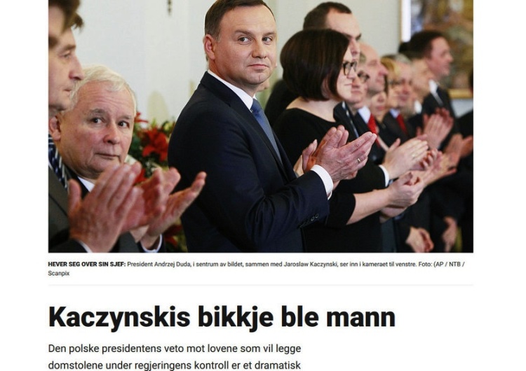 zrzut ekranu Norweski dziennikarz o prezydencie Dudzie: "Pies Kaczyńskiego stał się mężczyzną"