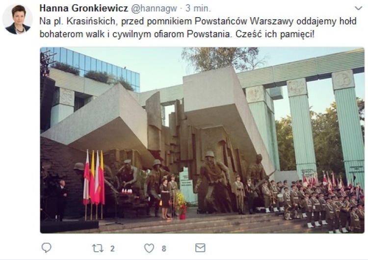 zrzut ekranu HGW porównała dzisiejszą platformerską młodzież ze świeczkami do powstańców warszawskich