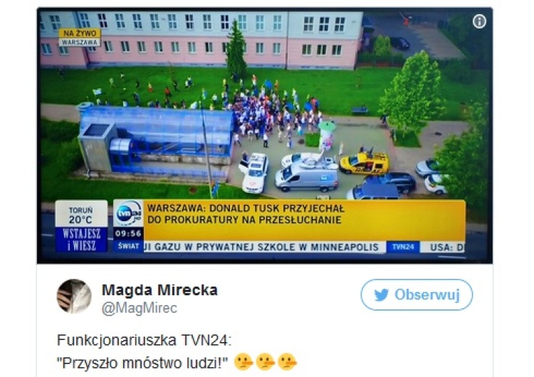 zrzut ekranu Tusk nie rozmawia z TVP: "Nie ma telewizji publicznej w Polsce, nie będę odpowiadał na pytania"