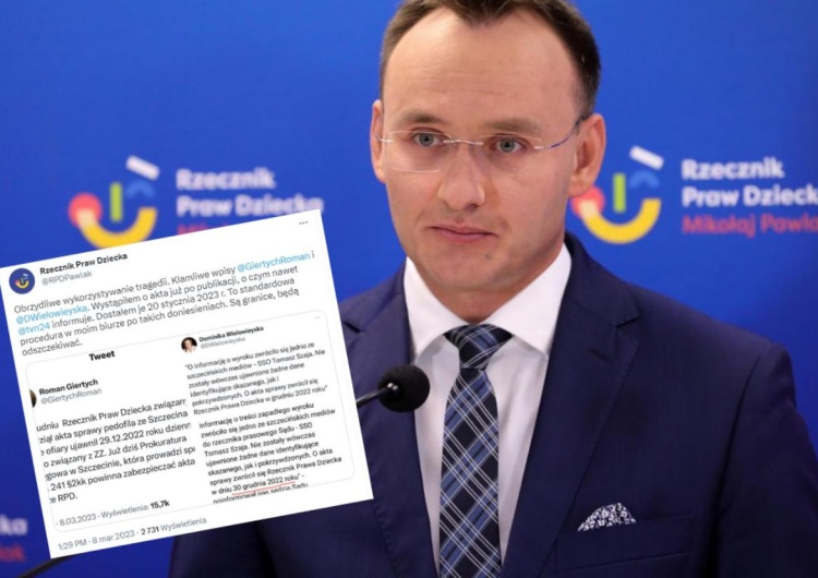 Mikołaj Pawlak Atak Giertycha i Wielowieyskiej na Rzecznika Praw Dziecka. Jest odpowiedź