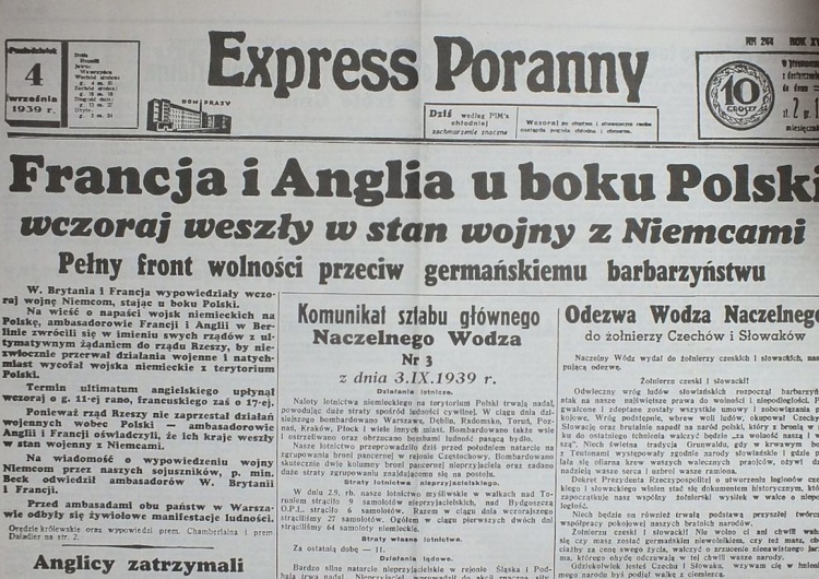 Express Poranny 4 września 1939 Katastrofa 1939. Co pisała polska prasa w ostatnich godzinach przed wybuchem wojny?
