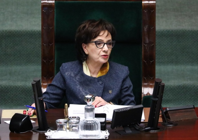 Warszawa, 14.04.2023. Marszałek Elżbieta Witek na sali obrad Sejmu w Warszawie Sprawa męża Elżbiety Witek. Jest decyzja prokuratury