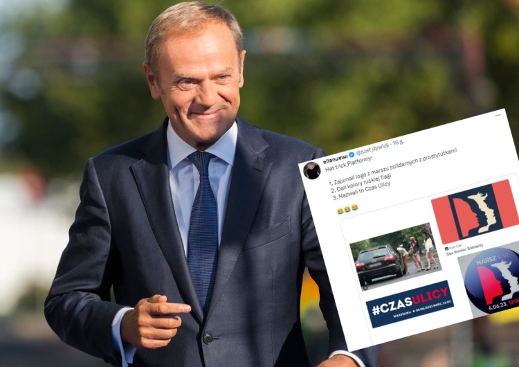 Donald Tusk | screen Twitter „Czas ulicy”. Logotyp „marszu 4 czerwca” ukradziony marszowi kobiet z udziałem prostytutek?