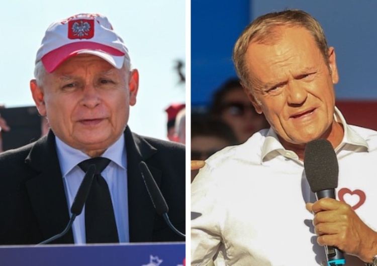 Jarosław Kaczyński i Donald Tusk KO dogania Zjednoczoną Prawicę. Jest najnowszy sondaż CBOS