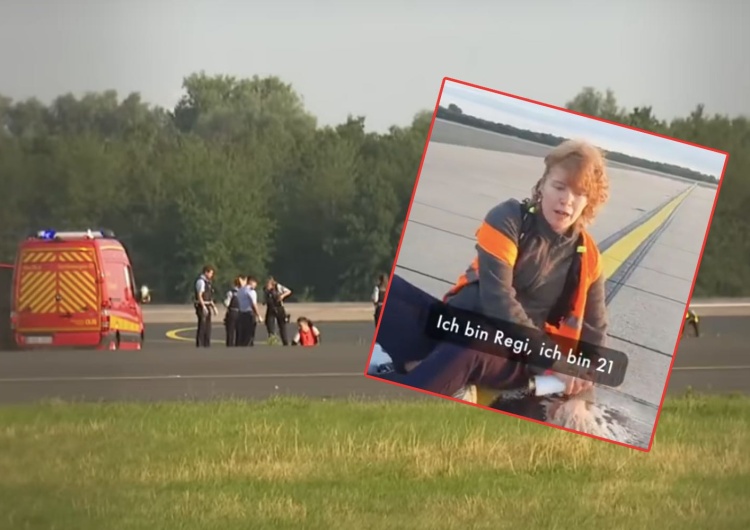 Nagranie opublikowane przez aktywistów Niemieccy aktywiści przykleili się do płyty lotniska. Grozi im amputacja rąk [WIDEO]