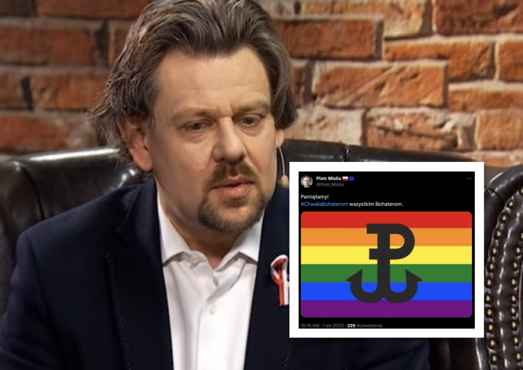 Piotr Misiło Misiło postanowił o sobie przypomnieć. Umieścił znak Polski Walczącej na tęczy LGBT