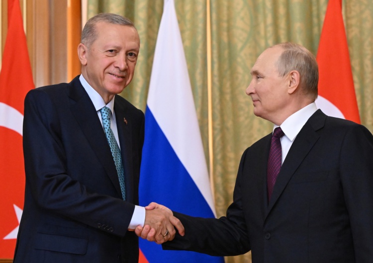 Recep Tayyip Erdogan i Władimir Putin Spotkanie Erdogana z Putinem. Przywódcy zabrali głos