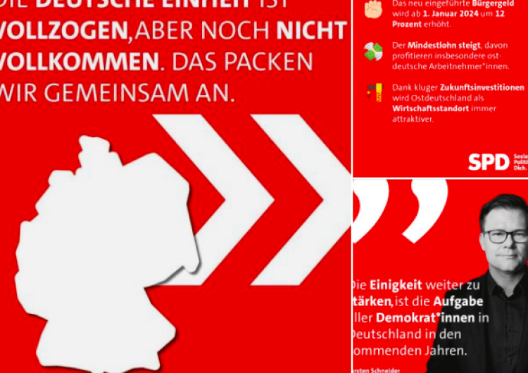 Grafika SPD Niemcy chcą się „zjednoczyć” z częścią polskiego terytorium? Skandaliczna grafika SPD