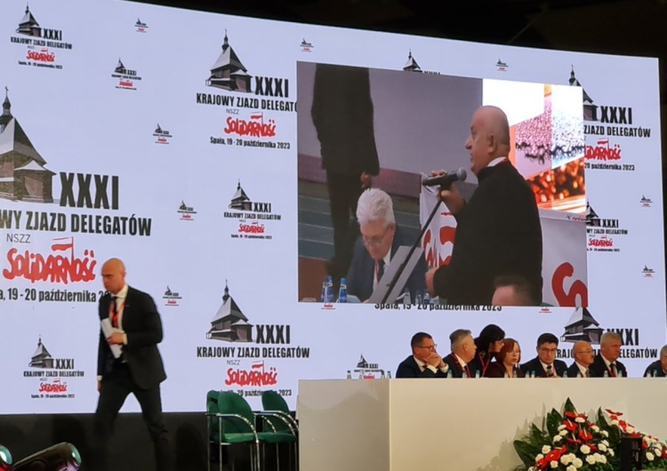Karol Guzikiewicz na XXXI Krajowym Zjeździe Delegatów NSZZ