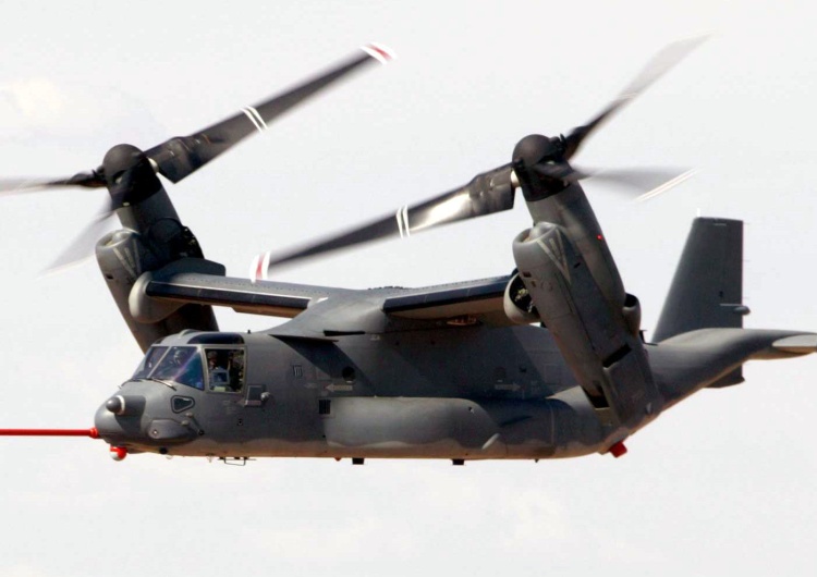 V-22 Osprey podczas lotu testowego Amerykański samolot wojskowy rozbił się u wybrzeży Japonii