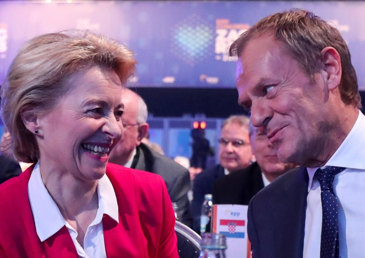 Przewodnicząca Komisji Europejskiej Ursula von der Leyen i Donald Tusk Nieoficjalnie: Nowa koalicja chce od Brukseli wypłaty kolejnych 7 mld z KPO bez spełniania 