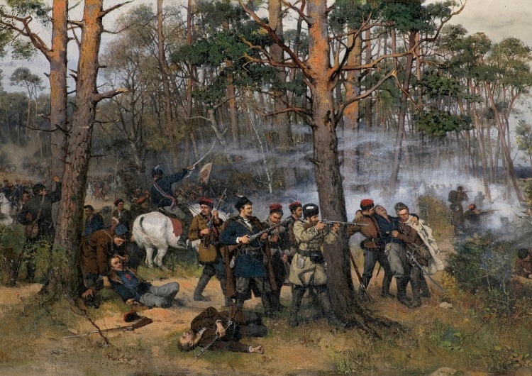 Scena z powstania styczniowego, obraz T. Ajdukiewicza z 1875 161 lat temu wybuchło Powstanie Styczniowe. 