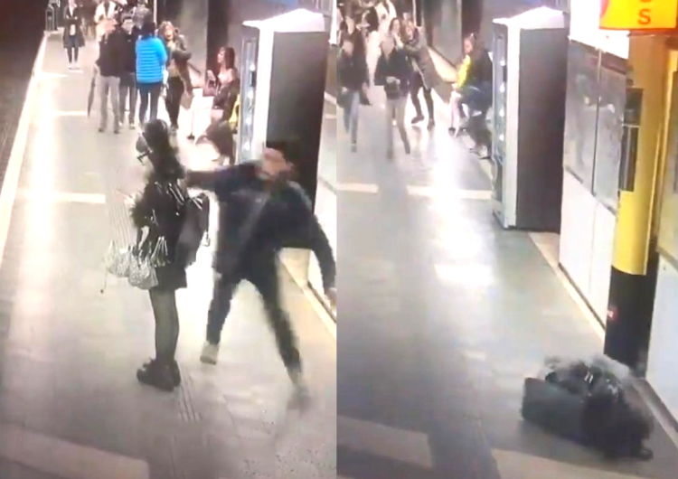Atak na dworcu metra w Barcelonie Zaatakował pasażerów metra. Sieć obiegło szokujące nagranie
