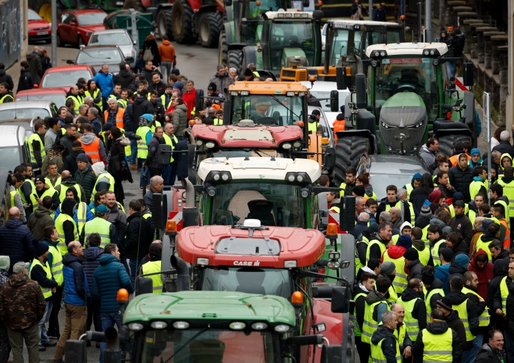 Protesty rolników, zdjęcie poglądowe Niemieccy rolnicy wściekli na niemieckie media, zablokowali budynek Axel Springer