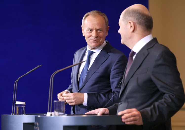 Donald Tusk i Olaf Scholz w Berlinie Tusk w Berlinie: Kwestia reparacji jest zamknięta