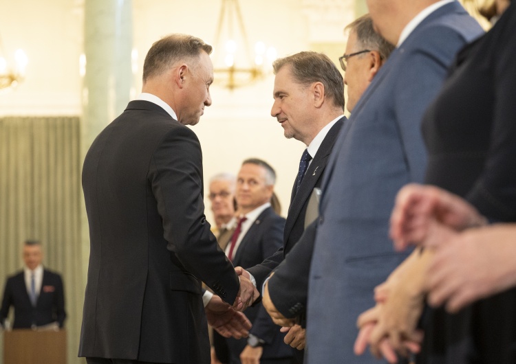 Prezydent Andrzej Duda i przewodniczący KK NSZZ 