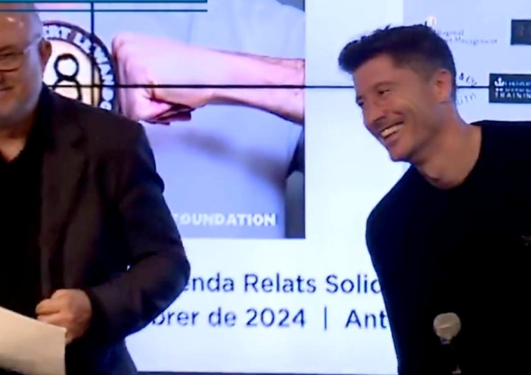 Robert Lewandowski i dziennikarz Sergio Mas