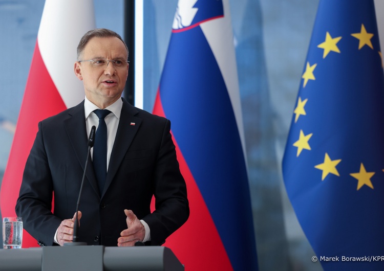 Andrzej Duda Andrzej Duda w Słowenii. Tematem rozmów Ukraina, Strefa Gazy, wydatki w NATO na obronność