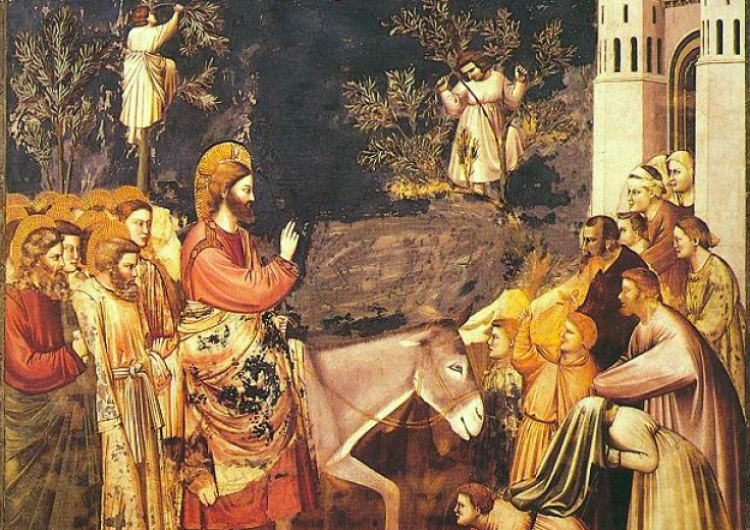 Wjazd Jezusa do Jerozolimy - Giotto di Bondone Liturgia rozpięta między dwoma momentami. Niedziela Palmowa – początek Wielkiego Tygodnia