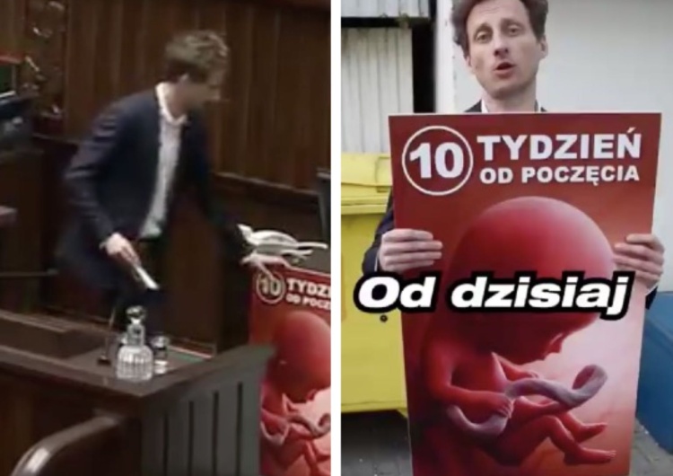 Nagranie opublikowane przez Sterczewskiego Co Sterczewski zrobił z plakatem z wizerunkiem dziecka? Jest nagranie