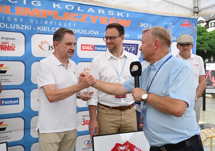 Piotr Duda i Waldemar Krenc 35. Wyścig Solidarności i Olimpijczyków. Piotr Duda: Cieszę się, że zawodnicy z dumą noszą logo Solidarności