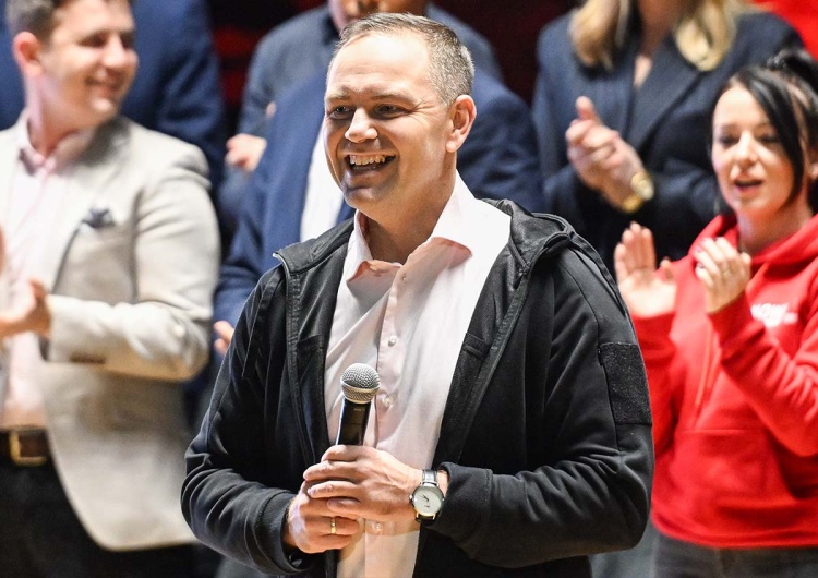 Karol Nawrocki podczas spotkania z sympatykami w Lublinie