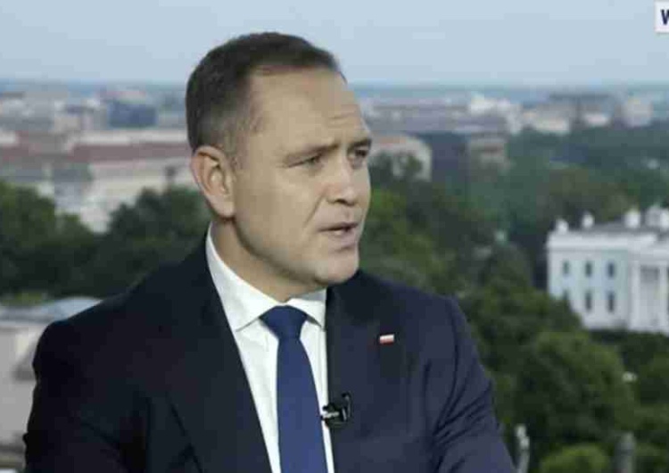 Karol Nawrocki podczas wywiadu przed Białym Domem Karol Nawrocki po rozmowach w USA.