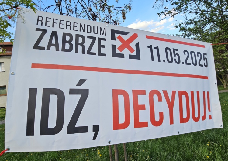Baner referendalny w Zabrzu W niedzielę referendum nad odwołaniem prezydent Zabrza z rekomendacji Koalicji Obywatelskiej