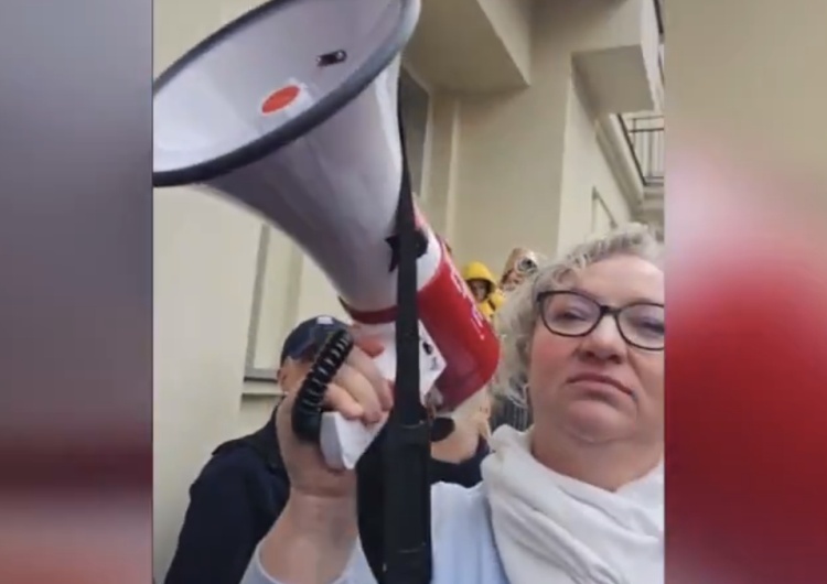 Marta Lempart na proteście przed