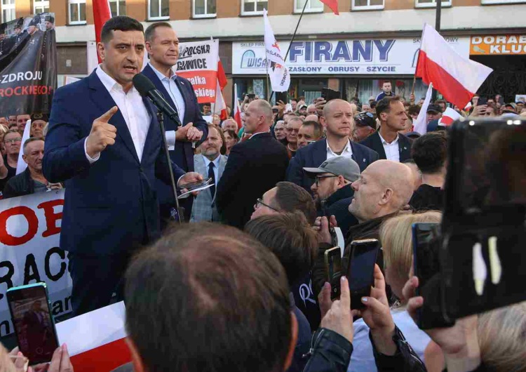 George Simion (po lewej) i Karol Nawrocki w Zabrzu Faworyt wyborów w Rumunii: