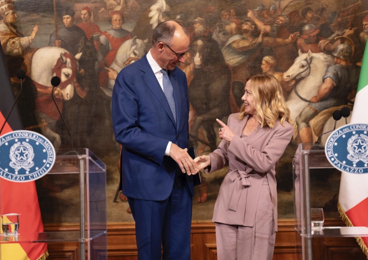 Kanclerz Friedrich Merc i premier Giorgia Meloni Kanclerz Niemiec o polityce migracyjnej: Nie będziemy się hamować