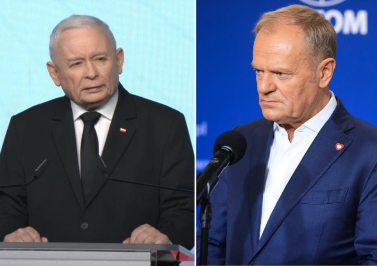 Prezes PiS Jarosław Kaczyński i premier Donald Tusk Podział polskiego społeczeństwa jest starszy niż konflikt PO – PiS