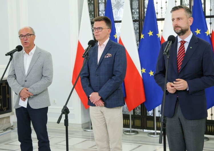 Od lewej: Włodzimierz Czarzasty, Szymon Hołownia i Władysław Kosiniak-Kamysz Rząd Tuska wyjeżdża na wakacje? Tak zapewnia Hołownia
