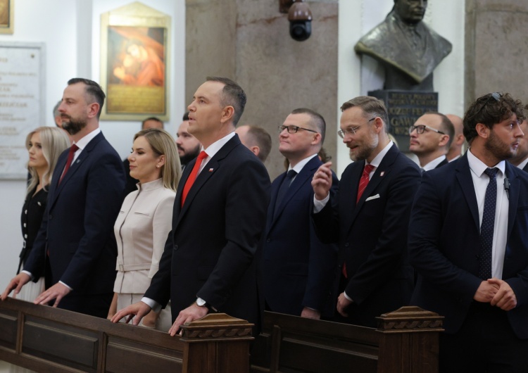 Karol Nawrocki, Marta Nawrocka, Władysław Kosiniak-Kamysz, Paulina Kosiniak-Kamysz Msza św. w intencji Wojska Polskiego z udziałem Pary Prezydenckiej