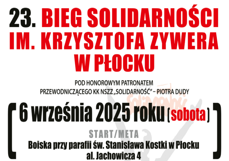  Zbliża się 23. Bieg Solidarności im. Krzysztofa Zywera w Płocku