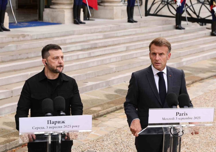 Wołodymyr Zełenski Emmanuel Macron Macron złożył deklarację ws. Ukrainy. Również w imieniu Polski
