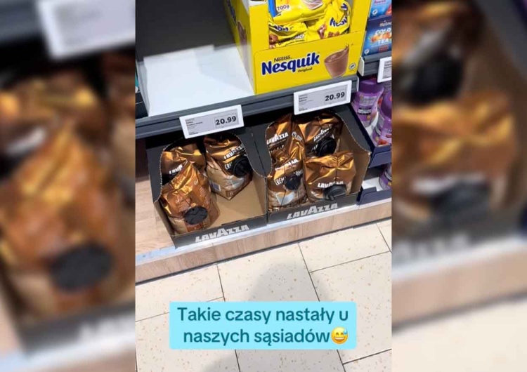 Nagranie udostępnione przez Polaka na platformie TikTok Zobaczył kawę w Lidlu w Niemczech i zaczął nagrywać. Internauci w szoku