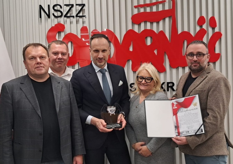 Janusz Kowalski i przedstawiciele NSZZ 