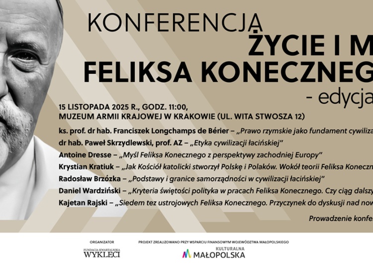 Zdjęcie ilustracyjne Konferencja o prof. Konecznym w Krakowie. Zapraszamy!
