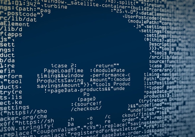 Zapis kodu informatycznego układający się w czaszkę Oficer Agencji Wywiadu: Jesteśmy na froncie tajnej wojny. Rozmowa specjalna Tygodnika Solidarność