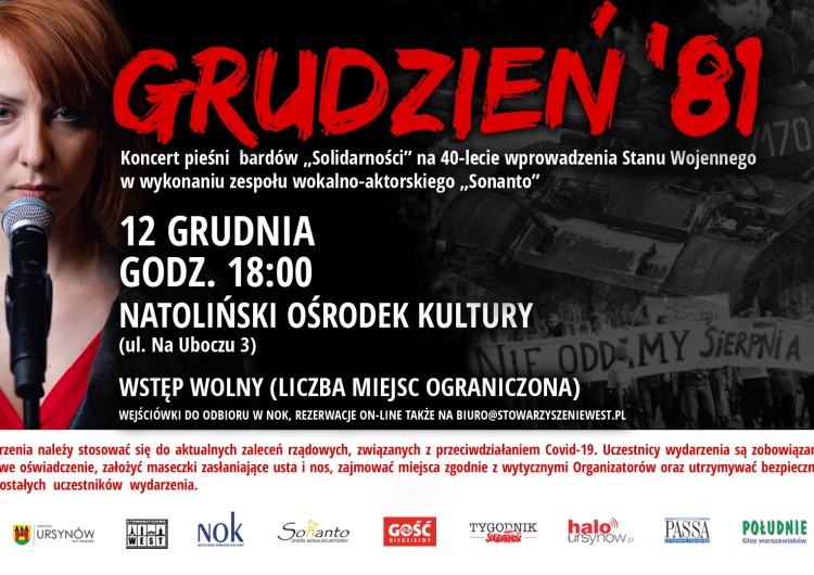 Grudzień '81. Zapraszamy na koncert pieśni bardów Solidarności